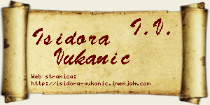Isidora Vukanić vizit kartica